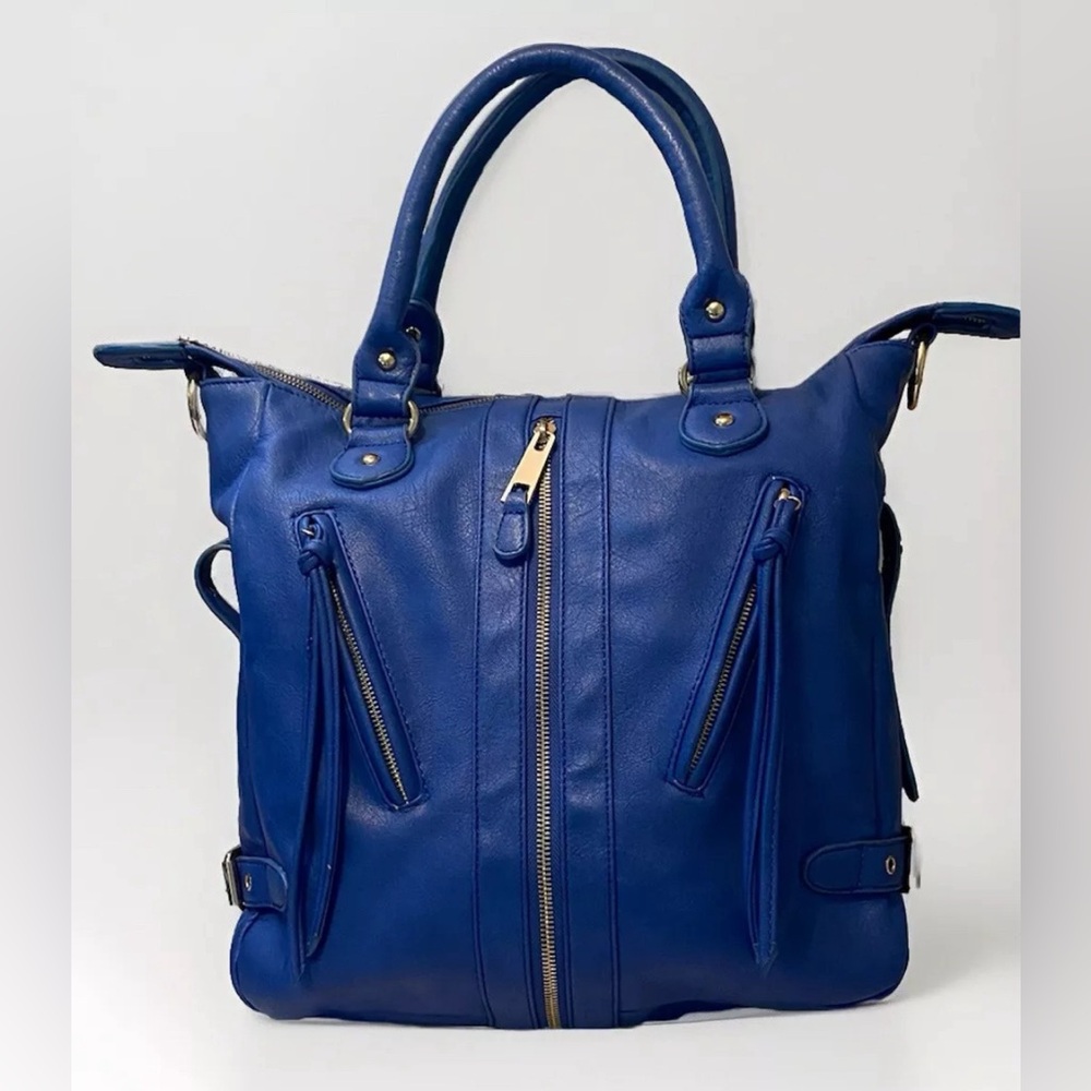 Moda Luxe Blue Women’s Hobo Crossbody Handbag Handles Detachable Strap Leopard